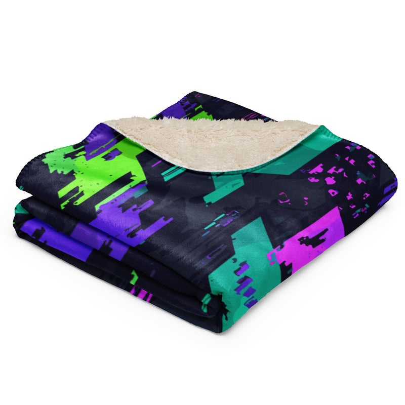Cyberveil Iridescent Glitch CAMO Sherpa Blanket