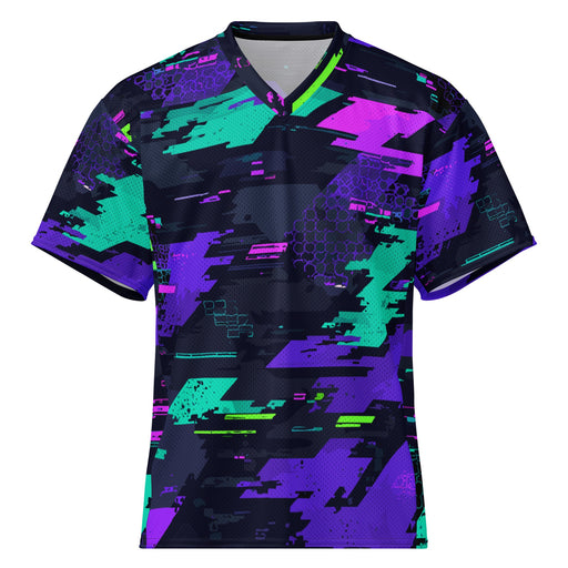 Cyberveil Iridescent Glitch CAMO Unisex American Football Jersey - 2XS