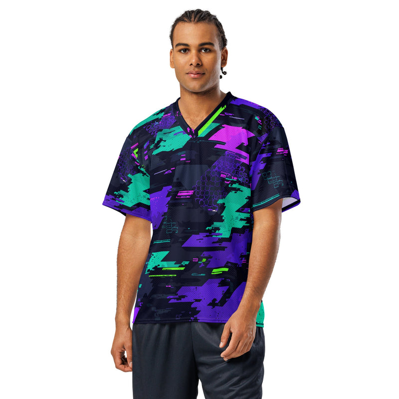 Cyberveil Iridescent Glitch CAMO Unisex American Football Jersey