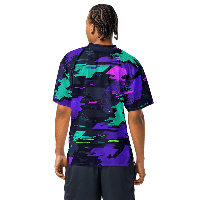 Cyberveil Iridescent Glitch CAMO Unisex American Football Jersey