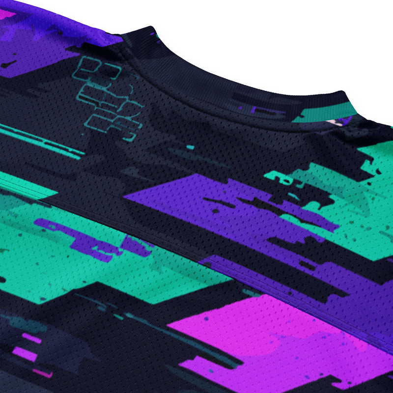 Cyberveil Iridescent Glitch CAMO Unisex American Football Jersey