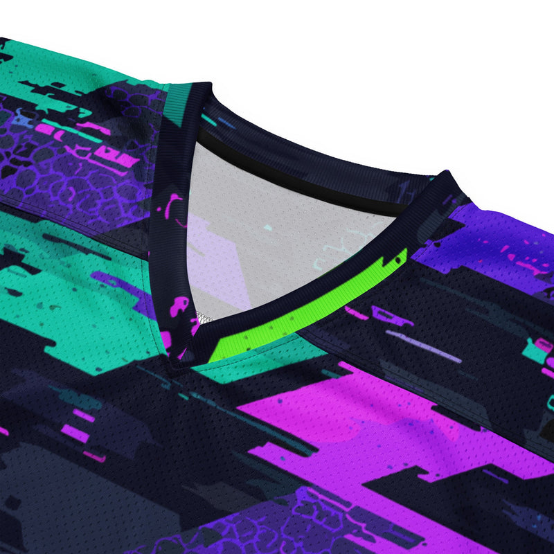 Cyberveil Iridescent Glitch CAMO Unisex American Football Jersey