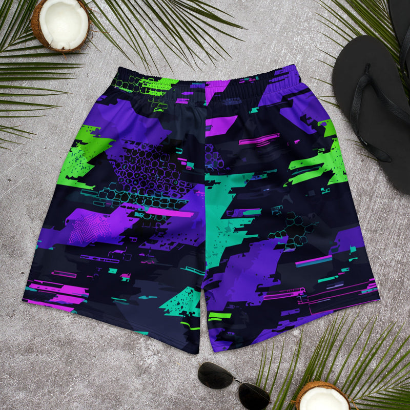 Cyberveil Iridescent Glitch CAMO Unisex Athletic Long Shorts