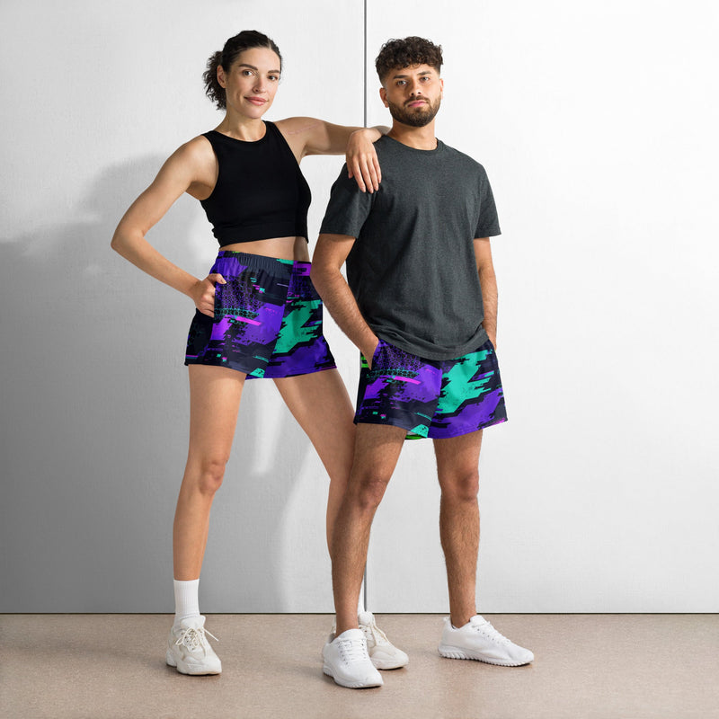 Cyberveil Iridescent Glitch CAMO Unisex Athletic Shorts