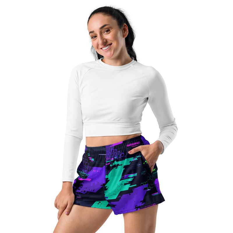 Cyberveil Iridescent Glitch CAMO Unisex Athletic Shorts