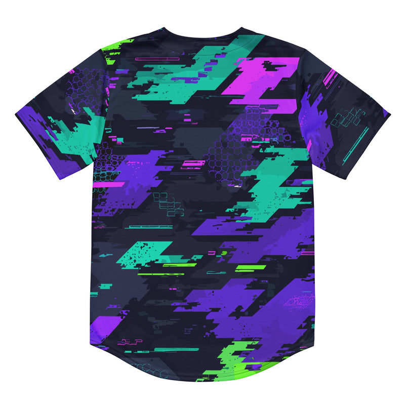 Cyberveil Iridescent Glitch CAMO Unisex Baseball Jersey