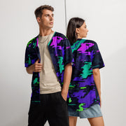 Cyberveil Iridescent Glitch CAMO Unisex Baseball Jersey - 2XS