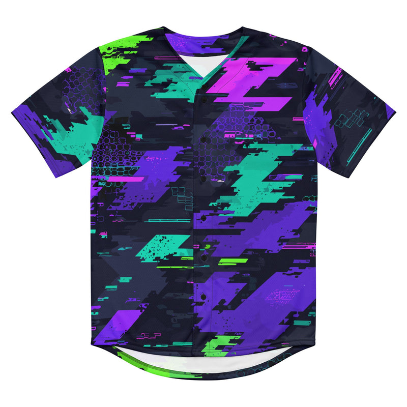 Cyberveil Iridescent Glitch CAMO Unisex Baseball Jersey
