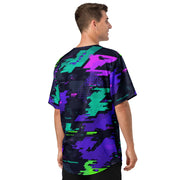 Cyberveil Iridescent Glitch CAMO Unisex Baseball Jersey