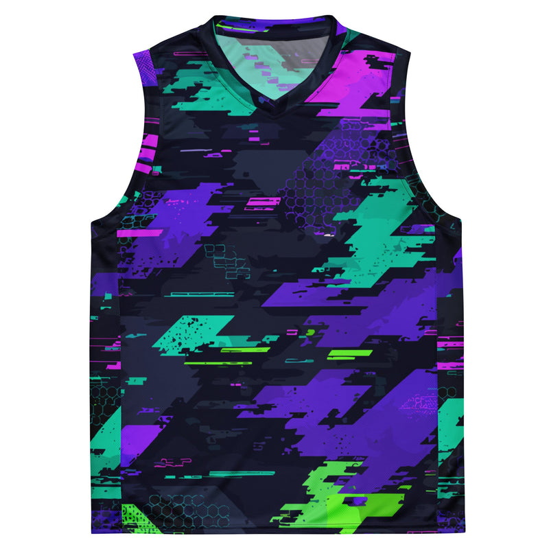 Cyberveil Iridescent Glitch CAMO Unisex Basketball Jersey