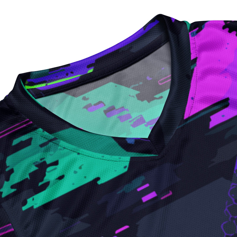 Cyberveil Iridescent Glitch CAMO Unisex Basketball Jersey