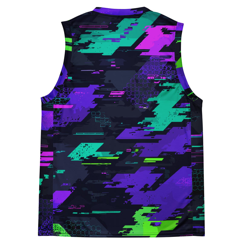 Cyberveil Iridescent Glitch CAMO Unisex Basketball Jersey
