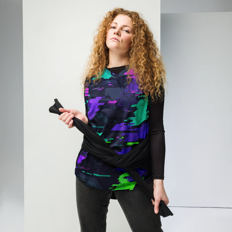 Cyberveil Iridescent Glitch CAMO Unisex Basketball Jersey