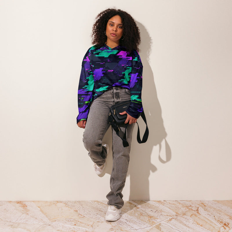 Cyberveil Iridescent Glitch CAMO Unisex Hockey Fan Jersey