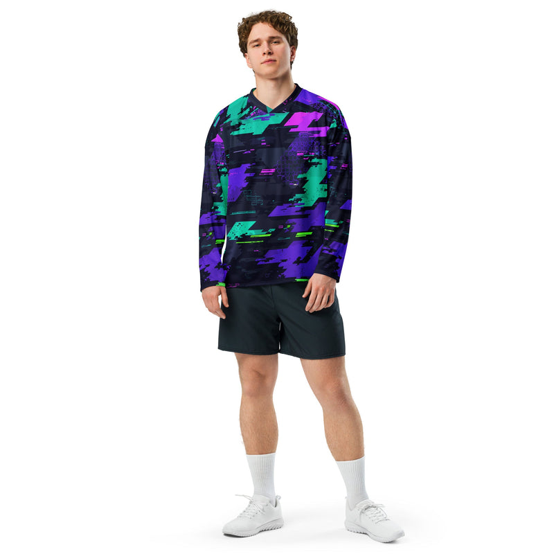 Cyberveil Iridescent Glitch CAMO Unisex Hockey Fan Jersey