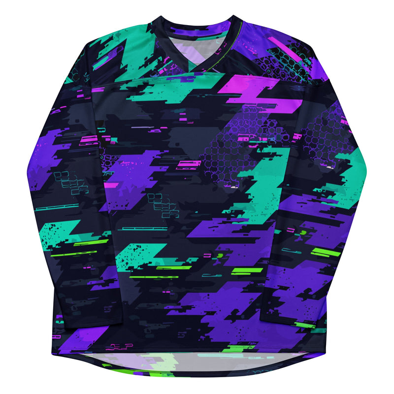 Cyberveil Iridescent Glitch CAMO Unisex Hockey Fan Jersey