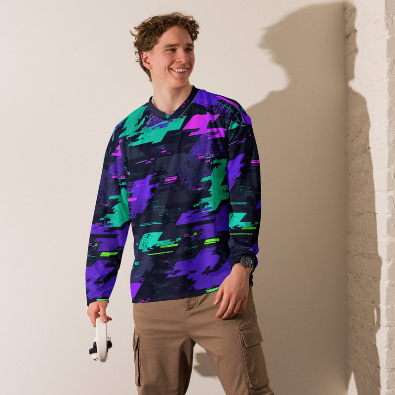 Cyberveil Iridescent Glitch CAMO Unisex Hockey Fan Jersey