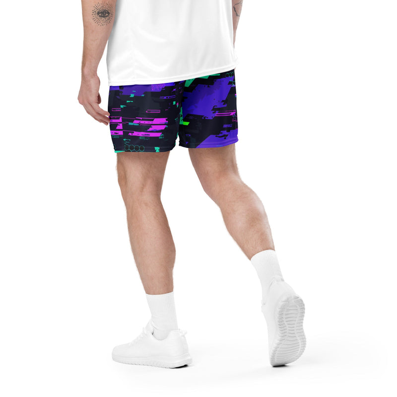 Cyberveil Iridescent Glitch CAMO Unisex Mesh Shorts