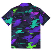 Cyberveil Iridescent Glitch CAMO Unisex Short-Sleeve Button Shirt - Button-Up