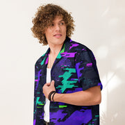 Cyberveil Iridescent Glitch CAMO Unisex Short-Sleeve Button Shirt - Button-Up