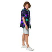 Cyberveil Iridescent Glitch CAMO Unisex Short-Sleeve Button Shirt - Button-Up