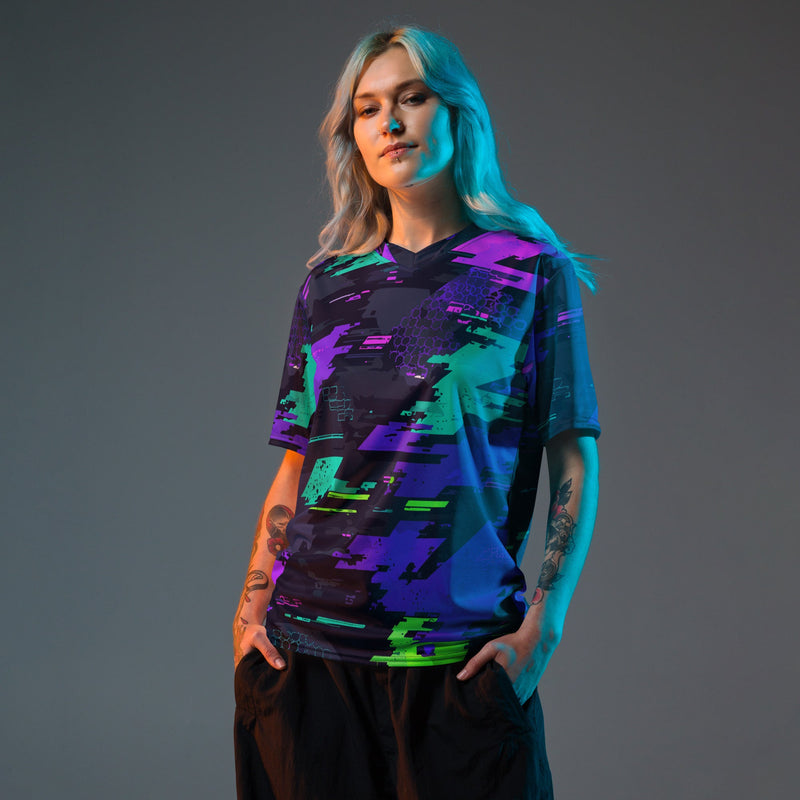 Cyberveil Iridescent Glitch CAMO Unisex Sports Jersey