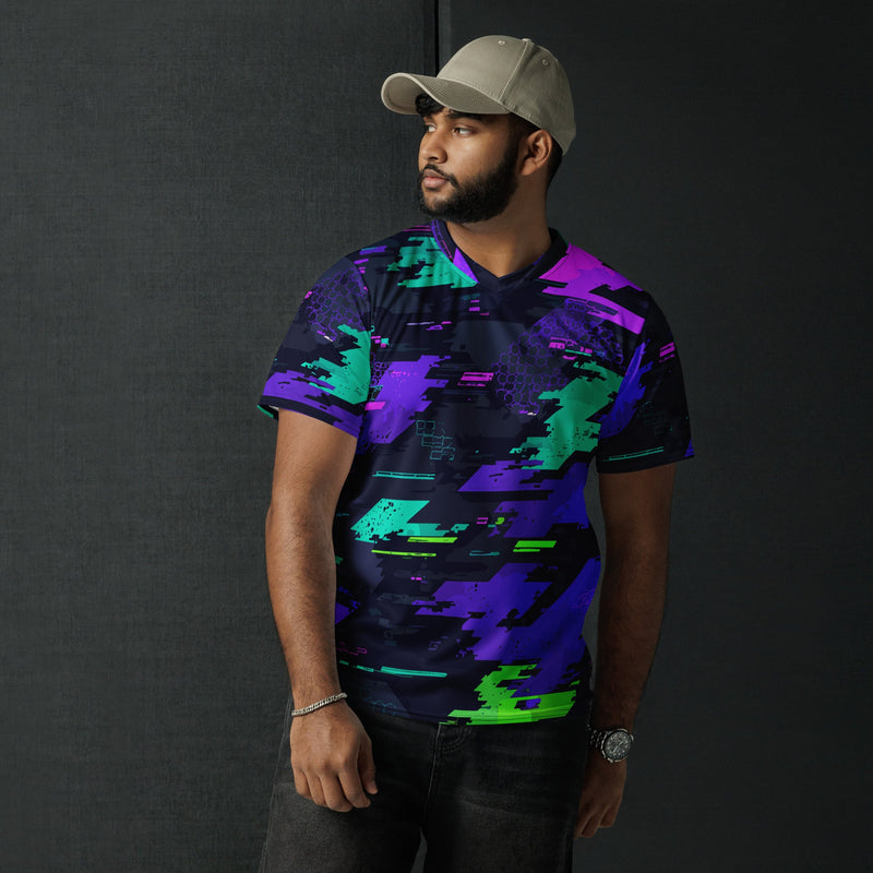 Cyberveil Iridescent Glitch CAMO Unisex Sports Jersey