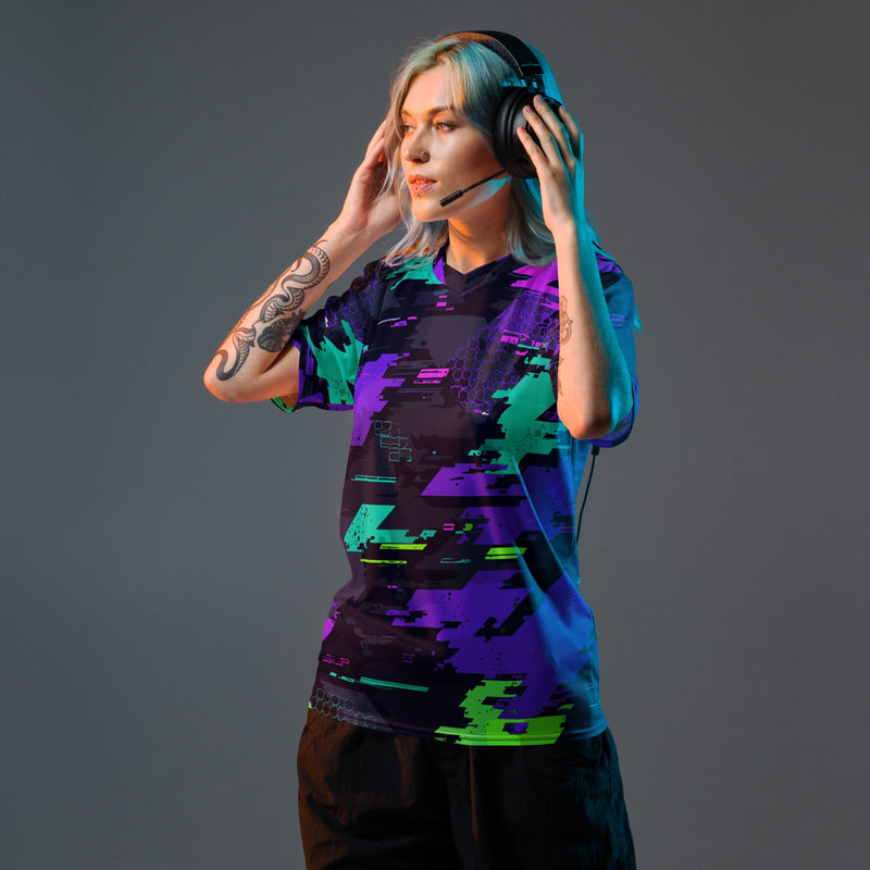 Cyberveil Iridescent Glitch CAMO Unisex Sports Jersey
