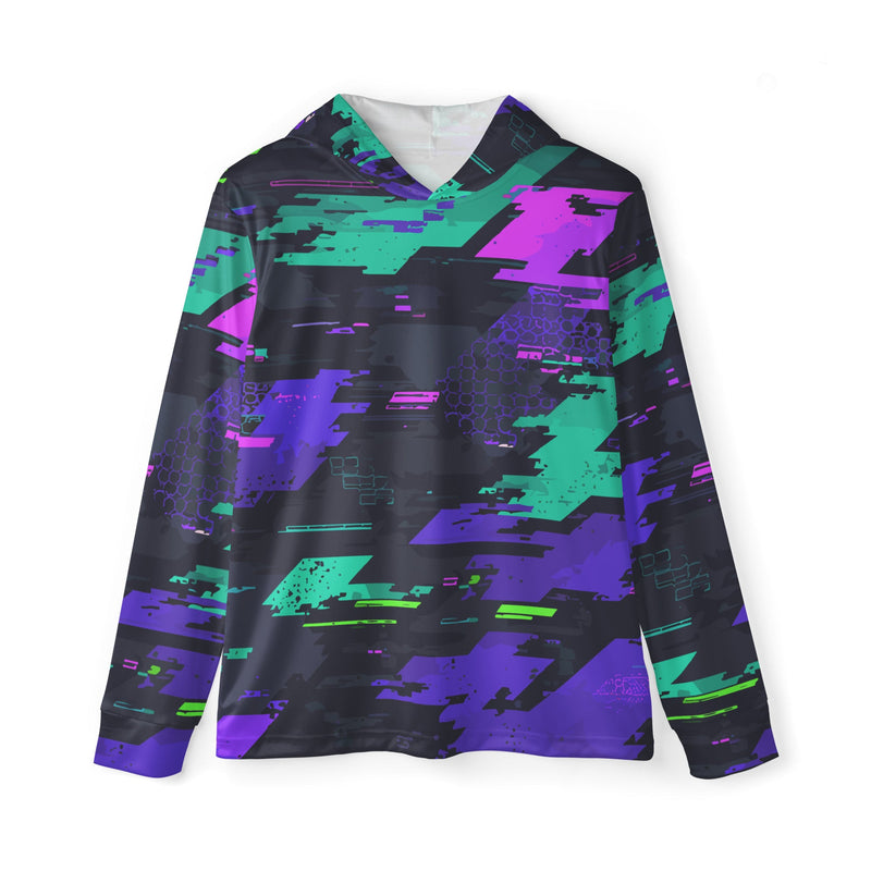 Cyberveil Iridescent Glitch CAMO Unisex Sports Warmup Hoodie - XS