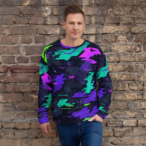 Cyberveil Iridescent Glitch CAMO Unisex Sweatshirt - 2XS