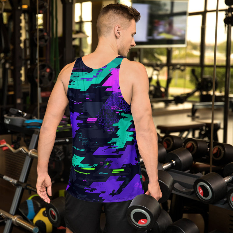 Cyberveil Iridescent Glitch CAMO Unisex Tank Top - Shirt