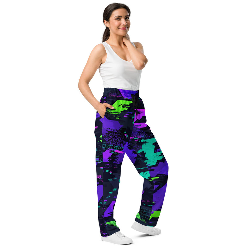 Cyberveil Iridescent Glitch CAMO Unisex Wide-Leg Joggers
