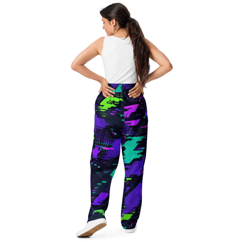Cyberveil Iridescent Glitch CAMO Unisex Wide-Leg Joggers