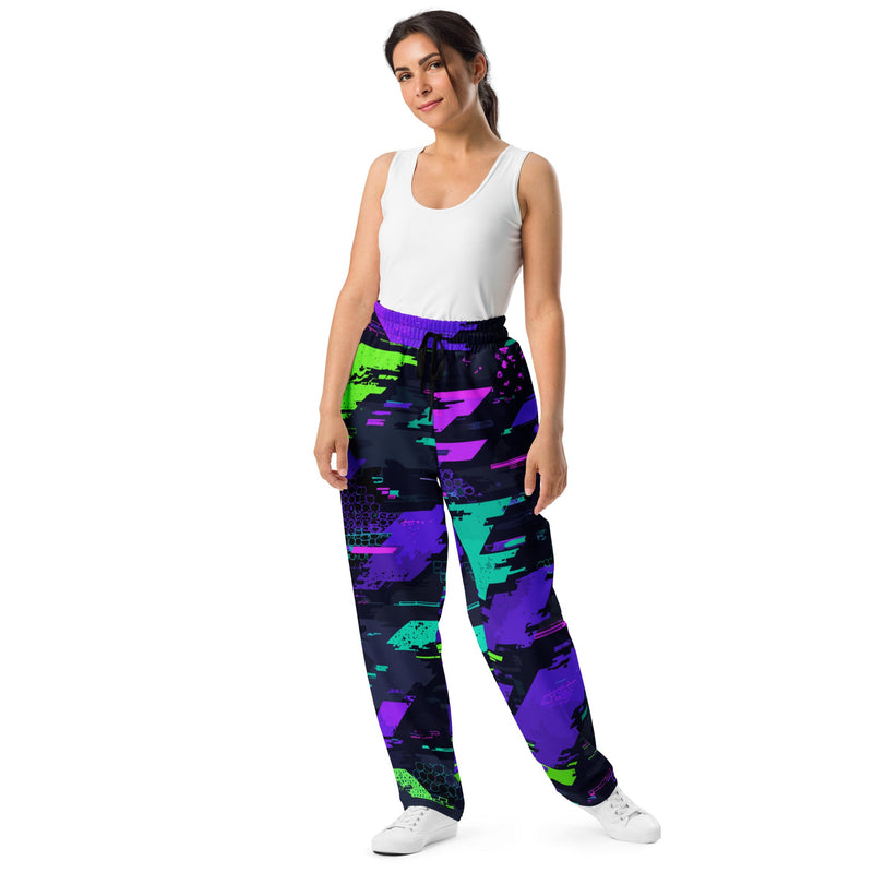 Cyberveil Iridescent Glitch CAMO Unisex Wide-Leg Joggers