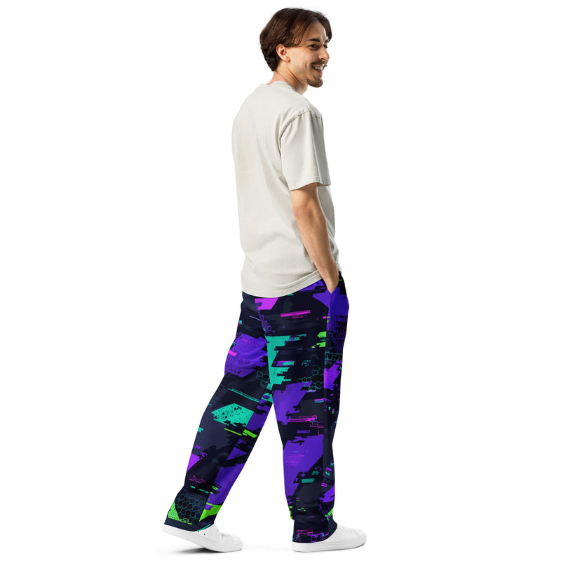 Cyberveil Iridescent Glitch CAMO Unisex Wide-Leg Joggers
