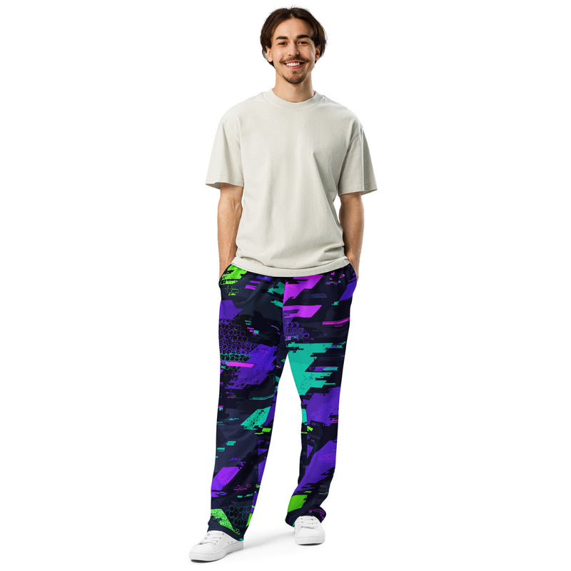 Cyberveil Iridescent Glitch CAMO Unisex Wide-Leg Joggers