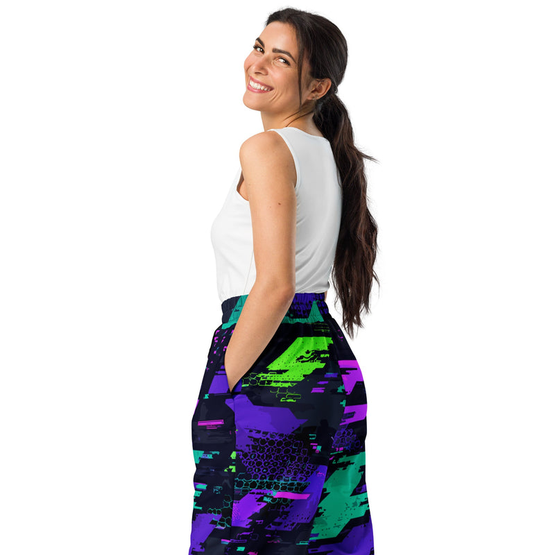 Cyberveil Iridescent Glitch CAMO Unisex Wide-Leg Joggers