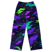 Cyberveil Iridescent Glitch CAMO Unisex Wide-Leg Leisure Pants - 2XS - Pant