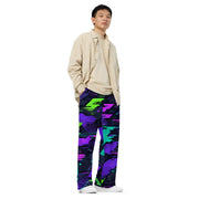 Cyberveil Iridescent Glitch CAMO Unisex Wide-Leg Leisure Pants - Pant