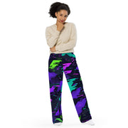 Cyberveil Iridescent Glitch CAMO Unisex Wide-Leg Leisure Pants - Pant