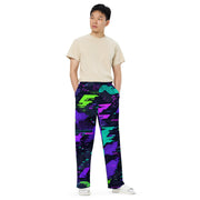 Cyberveil Iridescent Glitch CAMO Unisex Wide-Leg Leisure Pants - Pant