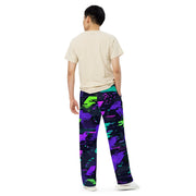 Cyberveil Iridescent Glitch CAMO Unisex Wide-Leg Leisure Pants - Pant