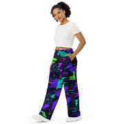 Cyberveil Iridescent Glitch CAMO Unisex Wide-Leg Leisure Pants - Pant