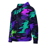 Cyberveil Iridescent Glitch CAMO Unisex Zip Hoodie