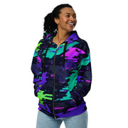 Cyberveil Iridescent Glitch CAMO Unisex Zip Hoodie