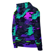 Cyberveil Iridescent Glitch CAMO Unisex Zip Hoodie