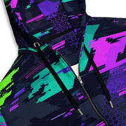 Cyberveil Iridescent Glitch CAMO Unisex Zip Hoodie