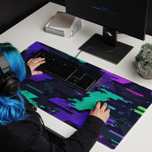 Cyberveil Iridescent Glitch CAMO Universal Large Desk Pad