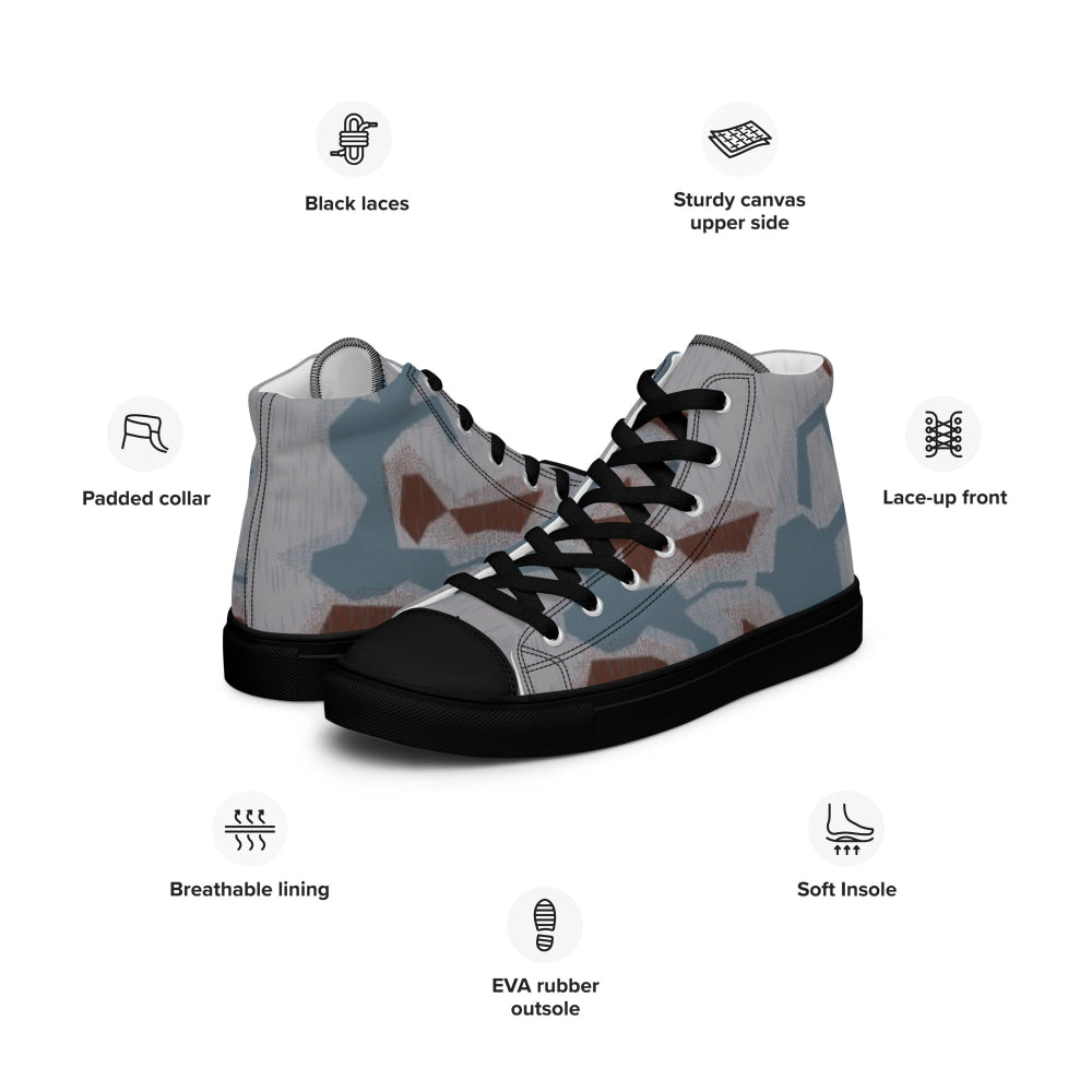 Czech Bahňák Sumpfmuster CAMO Men’s high top canvas shoes - Mens High Top Canvas Shoes