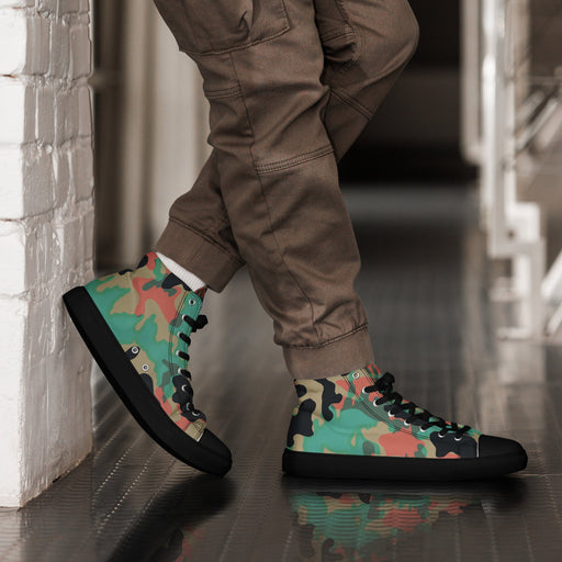 Oak Leaf Duby CAMO Mens High-Top Canvas Shoes - 5